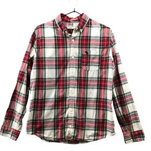Abercrombie Boys 15/16 Long Sleeve Button Down Shirt‎ Scotch Plaid Holiday